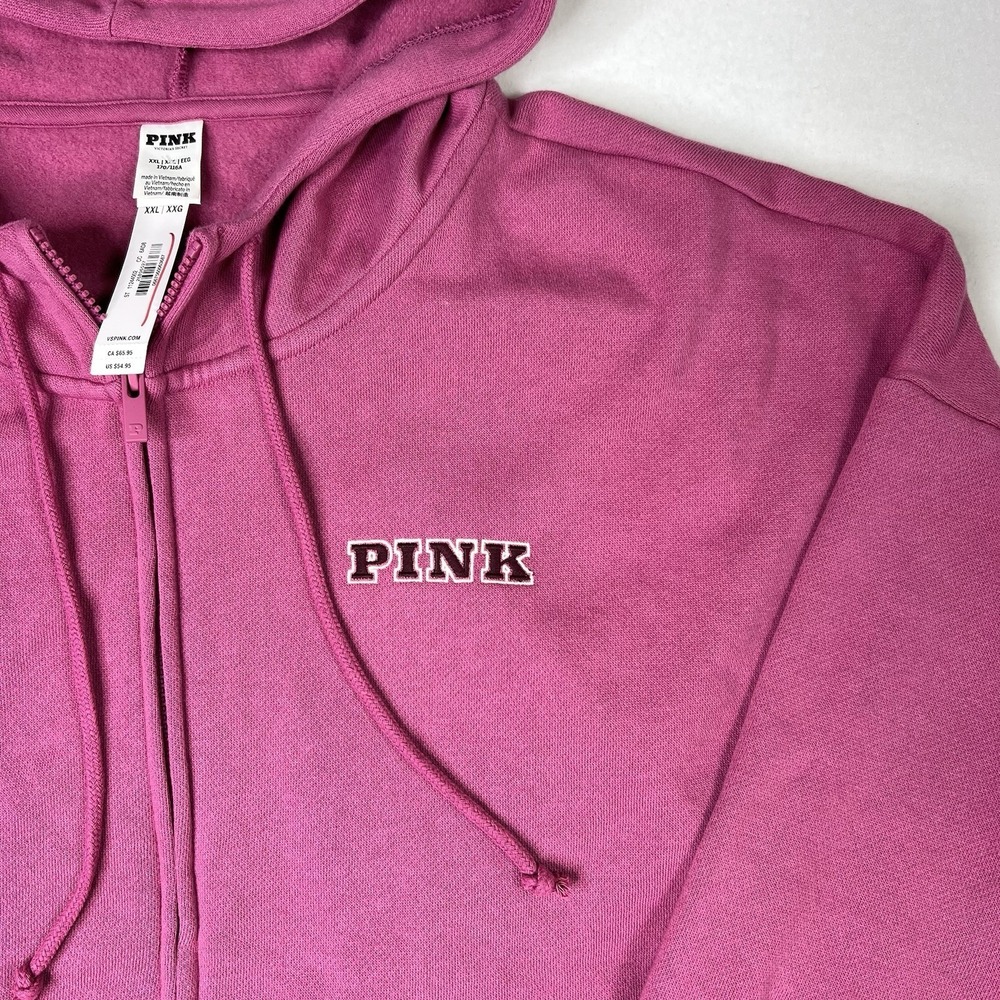 Victoria's Secret PINK Zip Up Hoodie NWT P Logo Size XXL - Picture 5 of 10